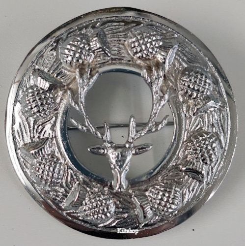 Plaid Broach, Deer, 8 cm