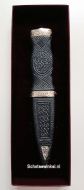 Celtic Sgian Dubh  geslepen glas op top, safety